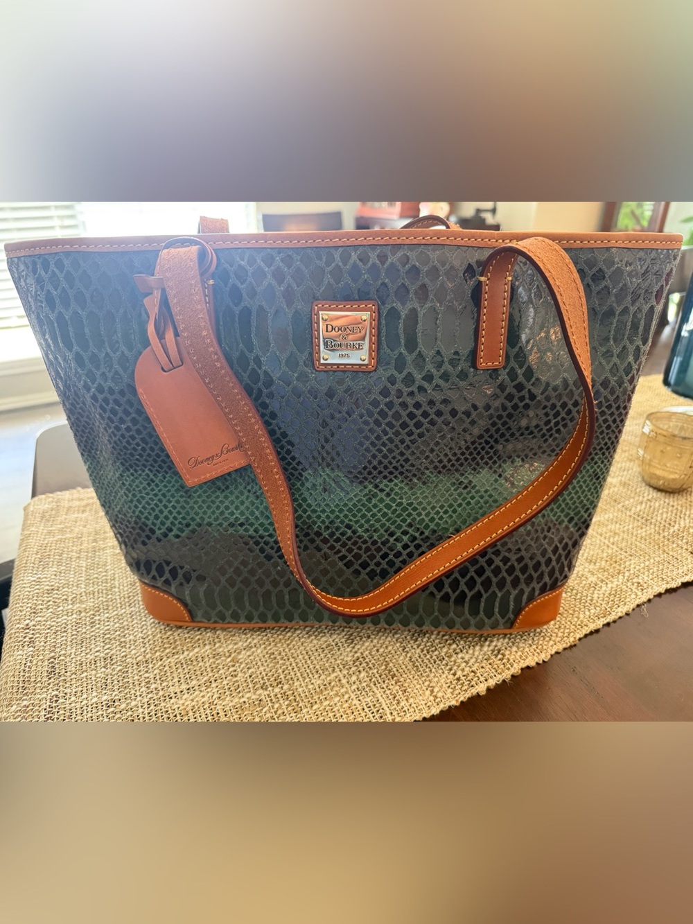 Dooney & Bourke Emerald Snake-Embossed Leather Messenger (charleston shopper)